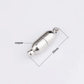Detailansicht des 20 mm versilberten Kupfer-Magnetverschlusses für DIY-Schmuckherstellung - Stil 4 P2433-1 (Zylinder Silber)