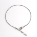 Minimalist silver stainless steel egg S-link chain bracelet with adjustable lobster clasp - 1.5mm / Steel