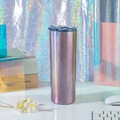 Gobelet isotherme 20oz en acier inoxydable rose violet iridescent avec couvercle clair - 20oz / Peinture Arc-en-ciel - Violet Foncé