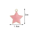 Pink glitter star charm in gold metal alloy base with dimensions 2cm by 1.8cm - Pearly Pink Star