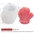 Moule en silicone en forme de moufle pour bougies DIY avec texture tricotée - Moule Gantelet en Tricot BH-145 / Blanc