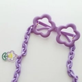 Kids lavender purple flower sunglasses with matching plastic link chain and floral charm - With Chain Strap / Purple