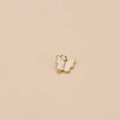Ciondolo a farfalla dorato con smalto bianco e dettagli in pietre di zircone - 13*12mm / Bianco (No.4)