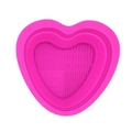 Limpiador de brochas de maquillaje de silicona rosa en forma de corazón - Forma de corazón / Rosa Rojo