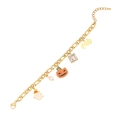Collana dorata di Halloween con ciondoli fantasma, zucca, pipistrello e pietre colorate - Bracciale Elementi Halloween 2# (N1410)