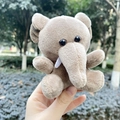 Porte-clés éléphant en peluche beige mignon en fourrure douce pour sac à dos - Éléphant