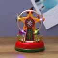 Luminous musical Christmas Ferris wheel with colorful LED lights on wooden table - Luminous Music Ferris Wheel