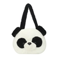 Large plush panda handbag with black handles and soft faux fur for women and students - Large Shoulder Panda Handbag