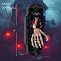 Campanello Halloween mano di scheletro con luce LED rossa ed effetto nebbia spray - Z254 Serratura a Spruzzo