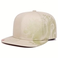 Cappellino snapback beige con motivo a dragone verde e ricamo in stile streetwear alla moda - Cachi
