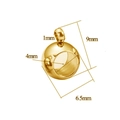 Perla dorata in acciaio inox 6,5mm con foro 4mm e anello per gioielli fai-da-te - 9x6.5x4mm / Oro