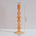 Portacandele e vaso in vetro arancione minimalista per fiori secchi, altezza 26,5 cm - Doppio anello / Giallo