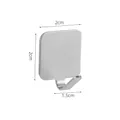 Silver square 304 stainless steel adhesive hook with 2cm base and brushed metal finish - Small Square Hook [Brushed Silver]