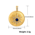 Ciondolo a stella dorato con pietra centrale blu e brillanti accenti in zircone - A0243-Targhetta Rotonda Stella Blu