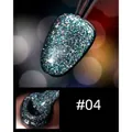 Sparkling diamond nail polish gel in shade #04 deep cyan blue with high density glitter - 8ml / Colorful Emerald Green