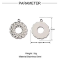 Parametri dettagliati delle dimensioni del ciondolo tondo intrecciato in acciaio argento - Anello intrecciato argento-VG513