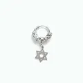 Macro shot of silver vintage star earring with intricate baroque carved floral clasp - Dragon Hexagram / Earring (Pierced) / Steel