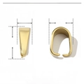 Parametri dettagliati delle dimensioni della chiusura per pendente in acciaio inossidabile - 6mm x 2mm / Oro (YE534-2)