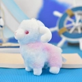 Macro view of a cute pastel gradient sheep plush keychain with extremely soft texture - Colorful Sheep - Pink / 12cm