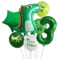 Set palloncini compleanno dinosauro con numero 3 verde e palloncini in lattice - Set 3 / Verde
