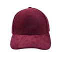Vista detallada de la textura de pana burdeos de la gorra de béisbol de seis paneles - Talla Adulto (56-60cm) / Burdeos