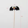 Halloween bat felt decoration with yellow eyes and wood stick, 40cm total length - HS2016 Bat