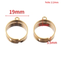 Base per anello regolabile in acciaio dorato con diametro 19mm e foro da 2,2mm - 10 pezzi/Confezione / Oro