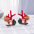 Pair of Christmas reindeer antler hair clips with cute penguin and red felt ear details - New Penguin Pair
