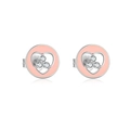 925 sterling silver heart-shaped stud earrings with micro-paved sparkling zircon stones - Silver Hollow Heart