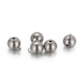 Spherical 18K gold plated stainless steel beads with ring loops for DIY jewelry making - 10mm Silver (5 Pieces/Pack) (KLJ6555-Z)
