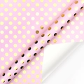 Carta regalo rosa con pois metallizzati dorati per compleanni e festività speciali - Rosa Oro Pois (Stile 5)