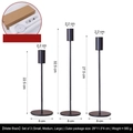 Set of 3 matte black iron candlesticks in different heights for home table decor - Large, Medium and Small Combination (362/3) / Matte Black