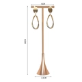 Matte champagne gold T-bar earring display stand with a stable base, 18cm height - Water Drop Base Large / Gold