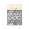 Autocollants d'art d'ongle géométriques blancs avec étoiles et cœurs modèle to 2485 - Style Damier Blanc Cœur Étoile (to2485)