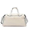 Beige multi-functional sports gym duffel bag with large capacity and dry-wet separation. - Milky White Plain Version