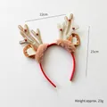 Serre-tête de Noël avec bois de renne pailletés dorés et petites cloches rouges - Oreilles De Cerf Rouges