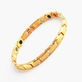 Vergoldetes Magnettherapie-Armband aus Edelstahl für Paare. - Damen - Gold