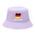Light purple bucket hat featuring a German flag heart design and Deutschland text - M / 9# Splatter Heart - Purple