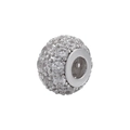 Ciondolo in argento per bracciali fai-da-te con zirconi micro-pavé su sfondo bianco - Oro Bianco