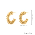 Gold plated stainless steel spiral spring hoop earrings with 2.73cm height and 10.2g weight - Spring Spiral Gold Earrings (E1531-GO)