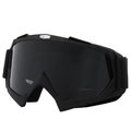 Matte black ski goggles with dark smoke lens and wide adjustable elastic headband - Sand Black Frame Grey Lens