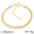 Klassisches 18K vergoldetes Edelstahl-Weizenarmband mit Karabinerverschluss, 4 mm breit - 180x4mm / Gold
