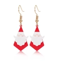Christmas earrings featuring Santa Claus design in red and white with gold ear hooks - Gold Santa Claus