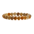 Elastic mixed natural stone beaded bracelet with 8mm yellow-brown rounded gemstones - Warm Yellow Jade