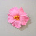 Pink hibiscus flower hair clip with yellow stamen for seaside vacation beach accessory - Hibiscus / 9.5CM / Pink