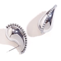Elegant silver teardrop earrings in 18K gold plated steel with cubic zirconia stones - Earrings / Silver Zircon Chain Teardrop