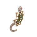 Exquisite gold-tone lizard brooch with green enamel and multi-colored crystal rhinestones - Green Style (DW0902绿)