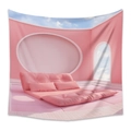 Dettaglio della trama di stampa digitale HD dell'arazzo rosa con motivo 3D da sogno - Stile ZJ520-6 / 73X95CM Tessuto Spazzolato