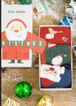 Christmas socks gift set in red, green, and navy blue with Santa and elk patterns - Set of 3 (Gift Box Style B) / Size 35-42 (Greeting Card Included) / Red/Green/Navy
