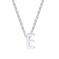 Polished silver letter E pendant necklace crafted in sleek minimalist stainless steel - Letter E / Silver